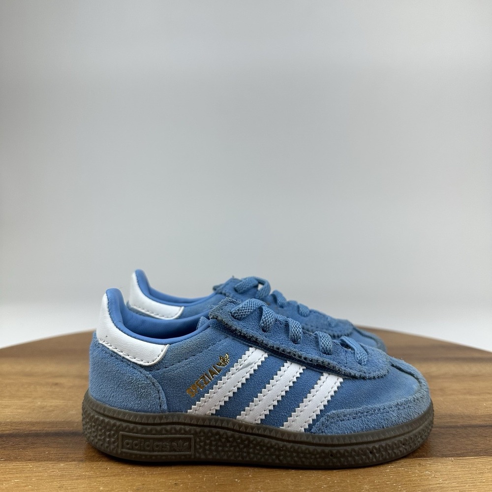 Little Kids Adidas Handball Spezial Blue Elastic Slip On Sneakers Shoes Size 7 C